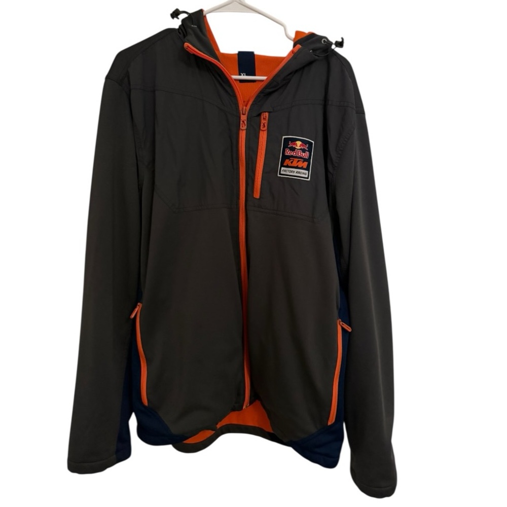 Red Bull KTM Factory Racing Team Softshell Hooded Jacket XL Black Gray Orange